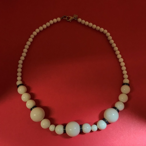 Banana Republic Jewelry - Banana Republic White and Navy Beaded Necklace